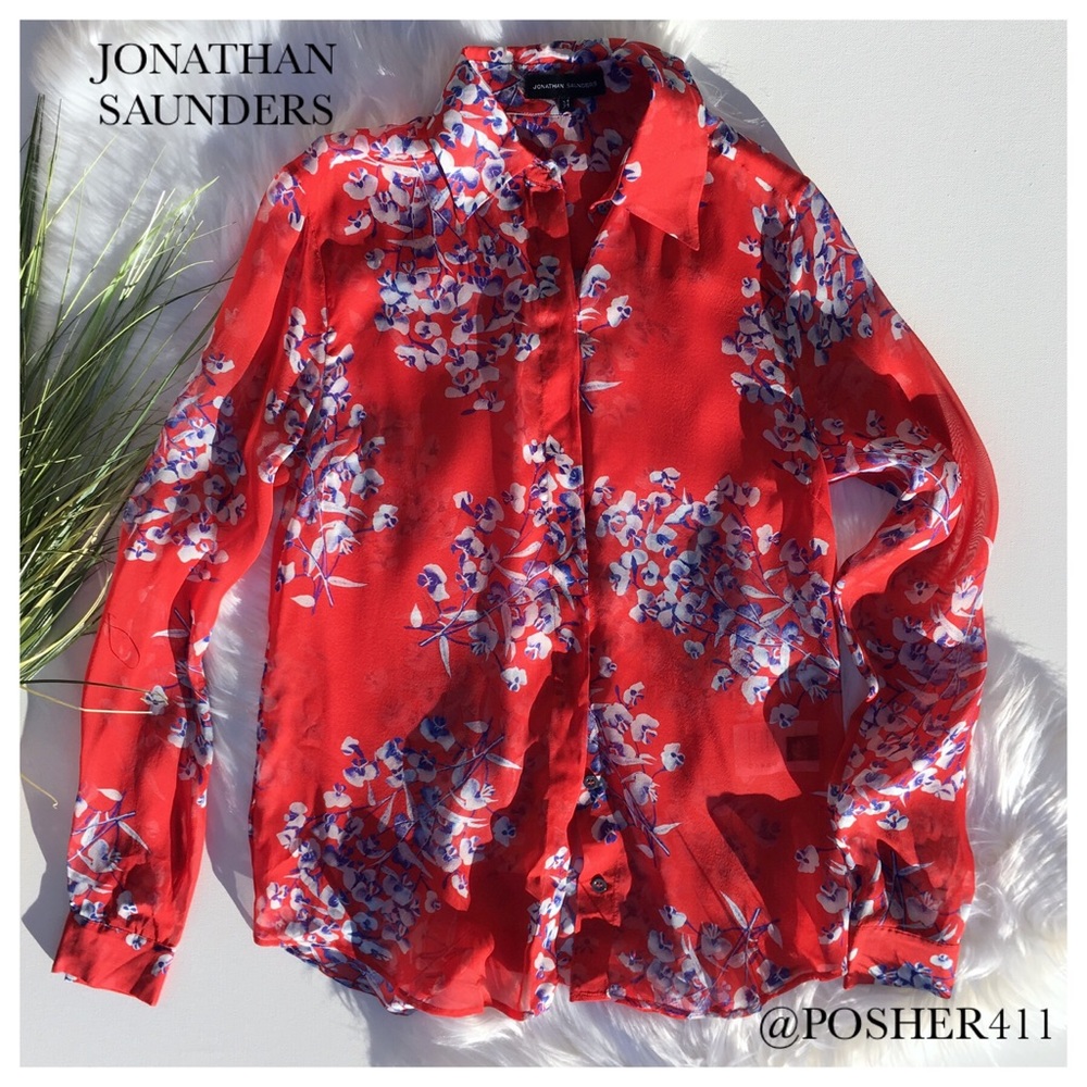 JONATHAN SAUNDERS RED FLORAL TOP